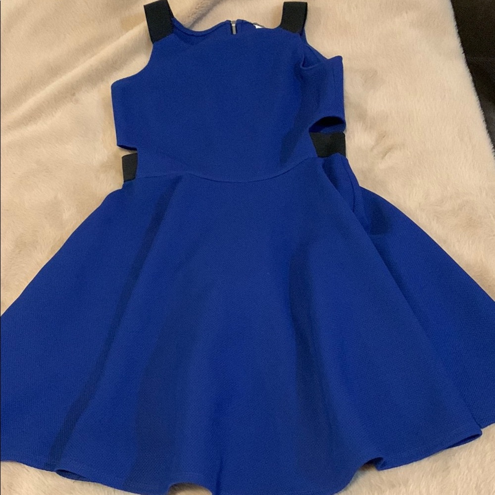 Elegant Blue Dress With Cut Out Sides